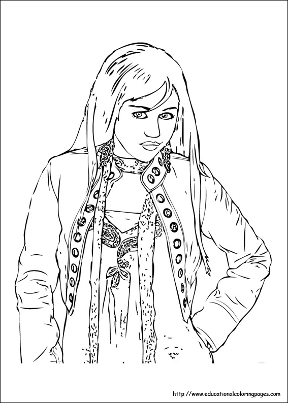 567x794 Hannah Montana Coloring Pages
