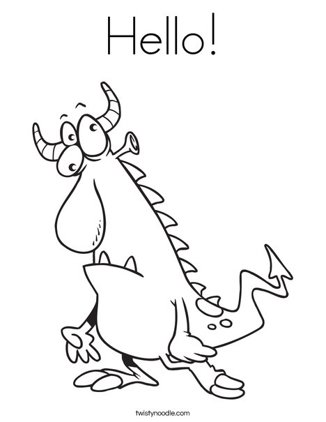 468x605 Hello Coloring Page