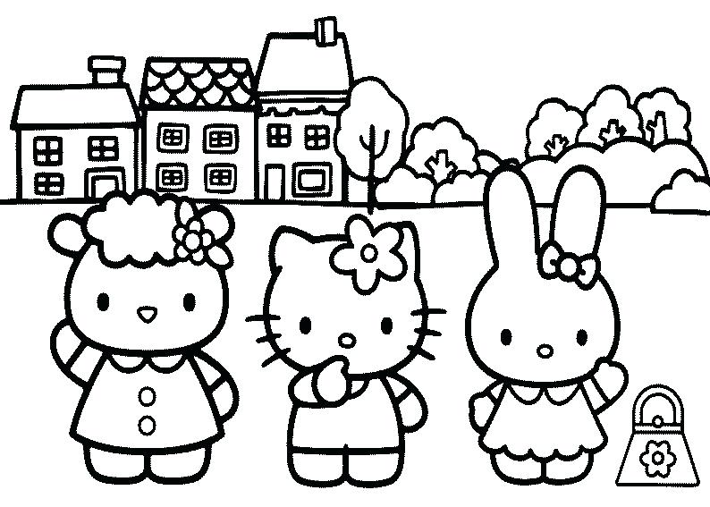 794x567 Hello Kitty And Friends Coloring Pages