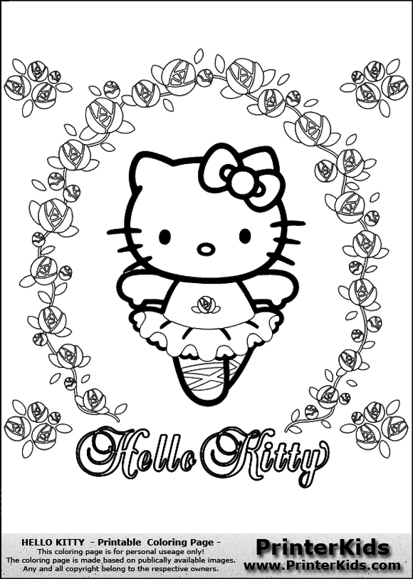 580x812 Hello Kitty Ballet Coloring Pages