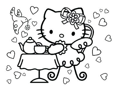 400x309 Hello Kitty Colouring Page Lovely Kitty Coloring Pages Kitty