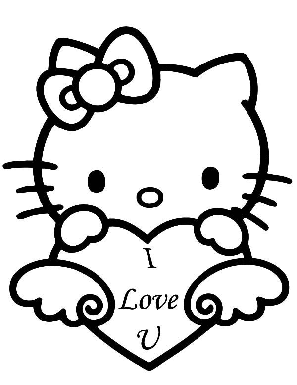 600x776 Hello Kitty I Love You Coloring Pages Batch Coloring