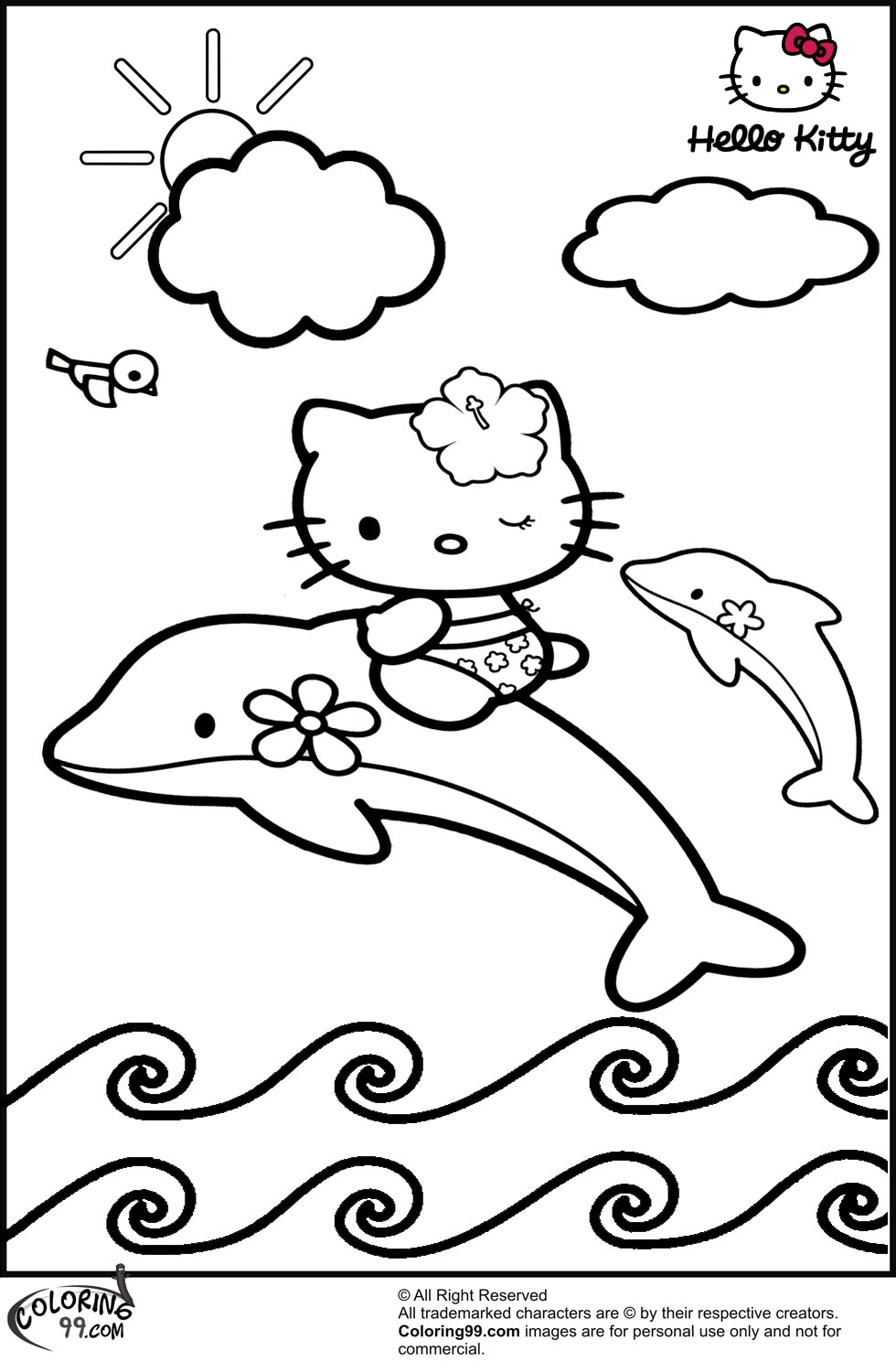 980x1500 Hello Kitty Coloring Pages Team Colors