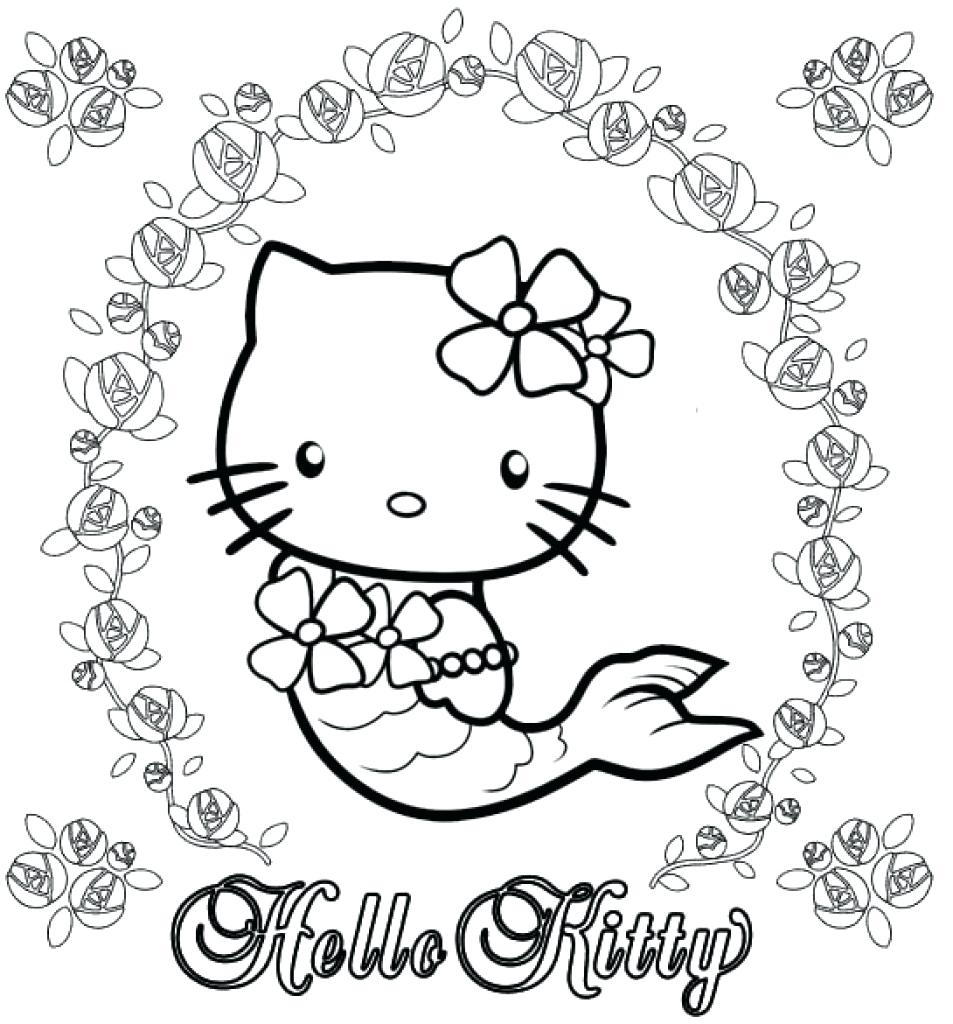 953x1024 Hello Kitty Mermaid Coloring Pages