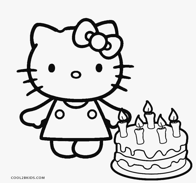 670x626 Trend Hello Kitty Birthday Coloring Pages For World Intended