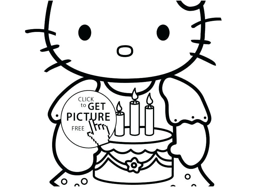 827x609 Hello Kitty Birthday Coloring Page Coloring Pages Of Hello Kitty