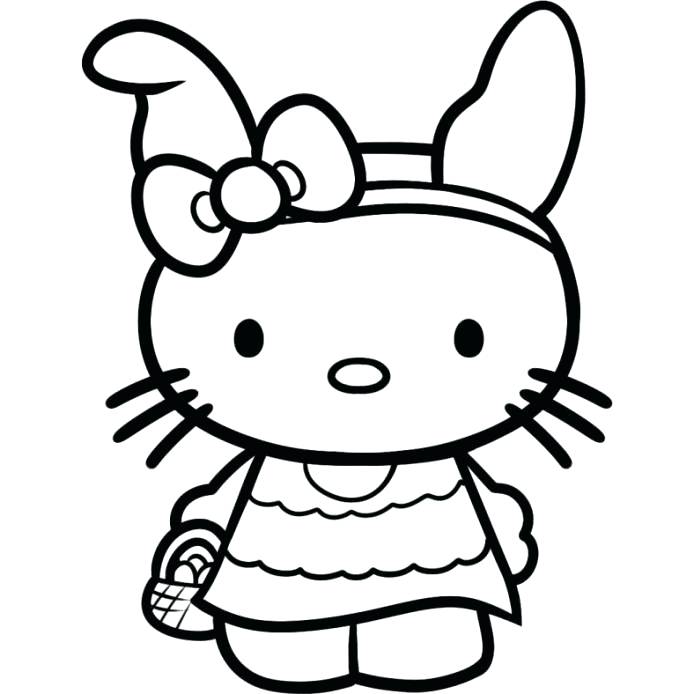 694x694 Hello Kitty Coloring Pages Free Printable Hello Kitty Coloring