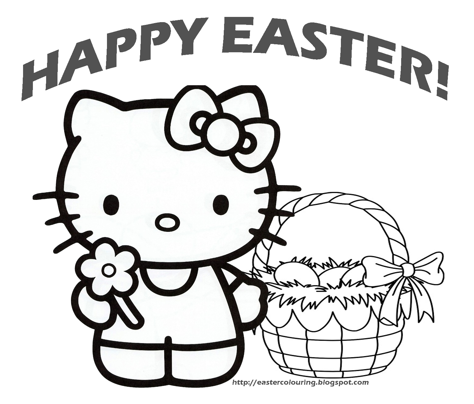 1542x1314 Printable Hello Kitty Happy Easter Coloring Pages