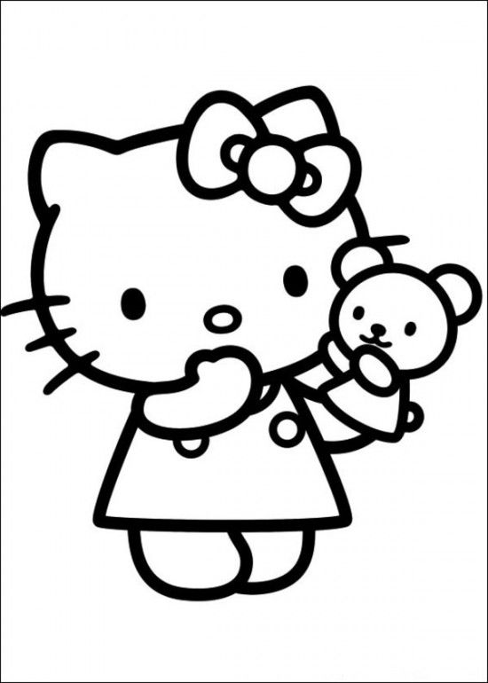 550x770 Free Printable Hello Kitty Coloring Pages Picture