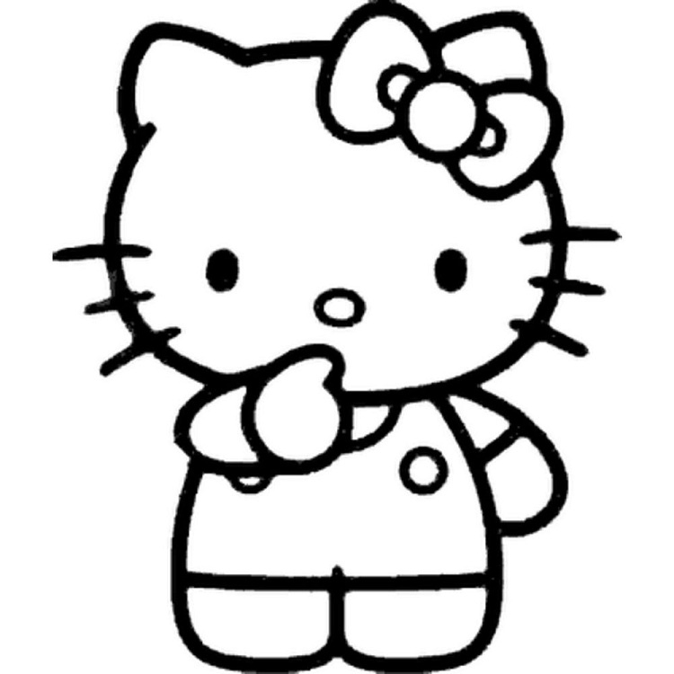 750x750 Hello Kitty Cartoon Coloring Pages