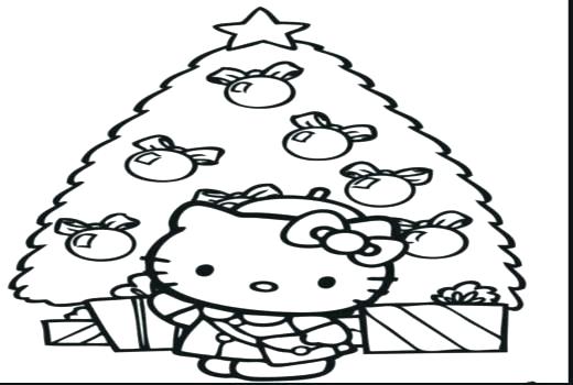 520x350 Hello Kitty Christmas Coloring Pages Free Print Sheets Page
