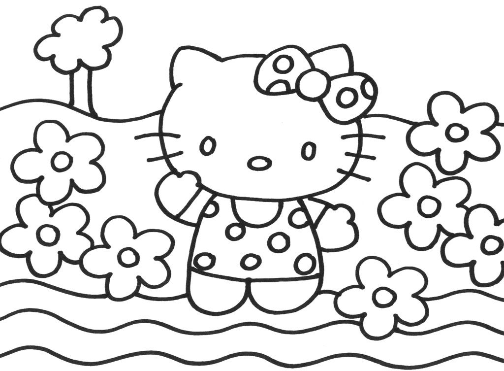 1024x753 Happy Hello Kitty Christmas Coloring Page Hello Kitty Arts