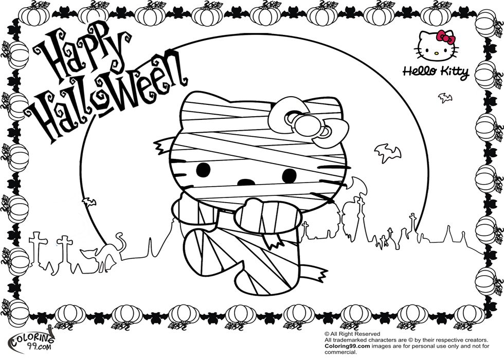980x700 Hello Kitty Halloween Coloring Pages Minister Coloring