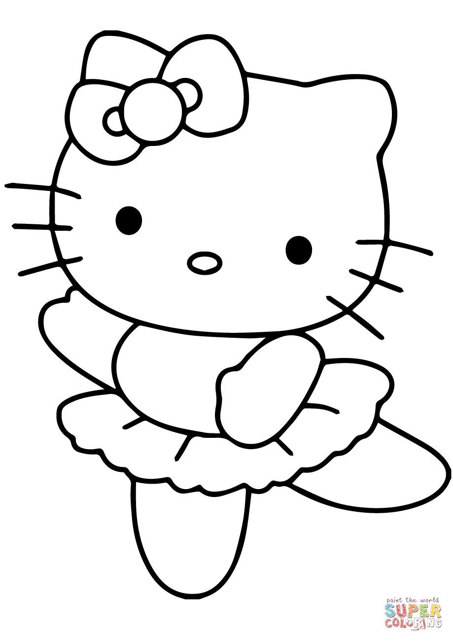 919x1300 Coloring Pages Hello Kitty Ballerina Copy Page Free Printable