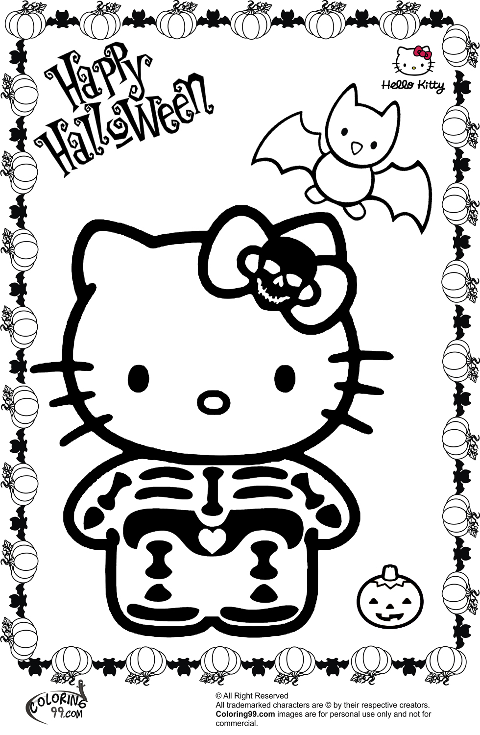 980x1500 Hello Kitty Halloween Coloring Pages Team Colors