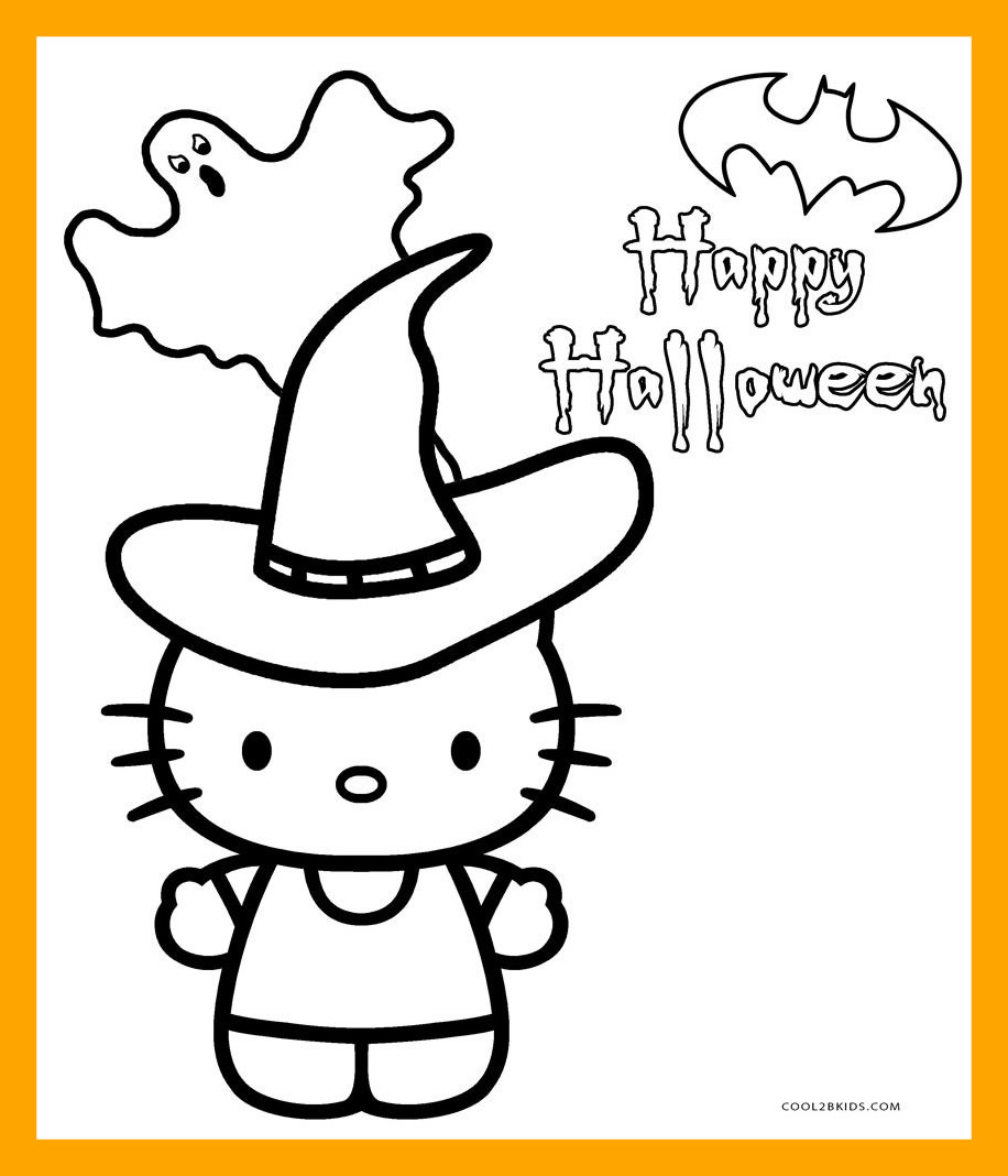 916x1068 Inspiring Hello Kitty Halloween Coloring Pages Print Skeleton Pic