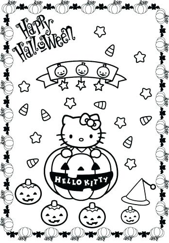 348x500 Hello Kitty Halloween Coloring Pages