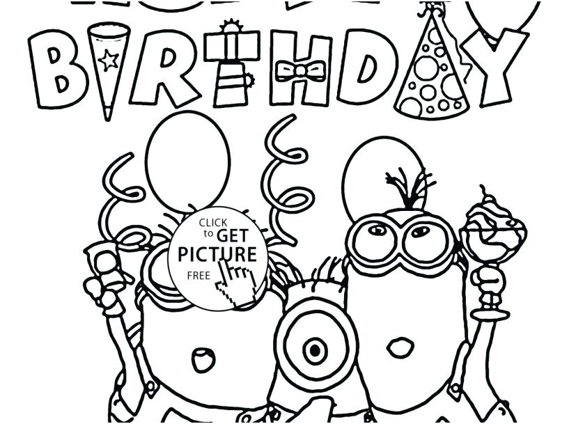 827x609 Birthday Coloring Pages Free