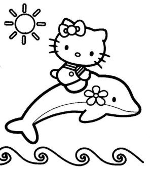 300x334 Hello Kitty Coloring Hello Kitty Cute Mermaid Coloring Pages