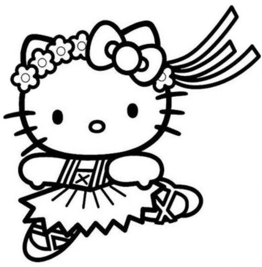530x539 Hello Kitty Cute Mermaid Coloring Pages