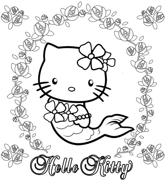 545x585 Hello Kitty Mermaid Coloring Pages