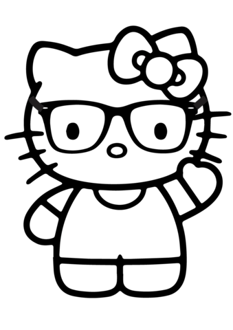 339x480 Hello Kitty Nerd Coloring Page Hello Kitty