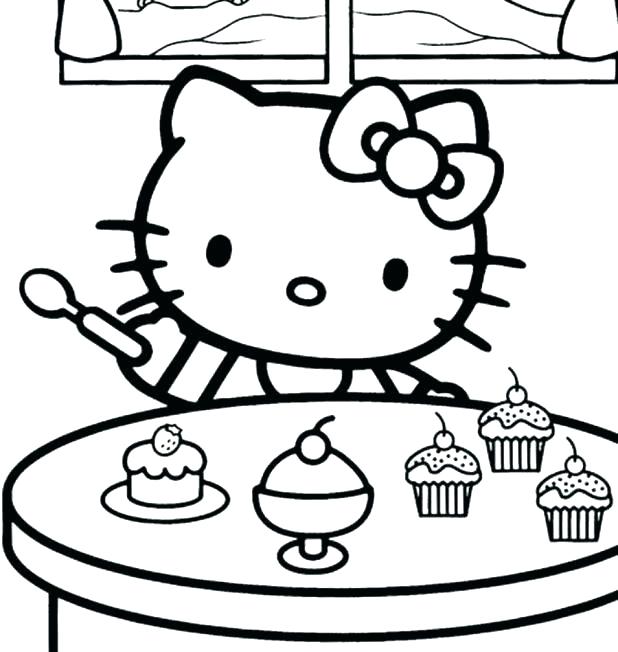 618x652 Hello Kitty Birthday Coloring Page Kitty Coloring Pages Packed