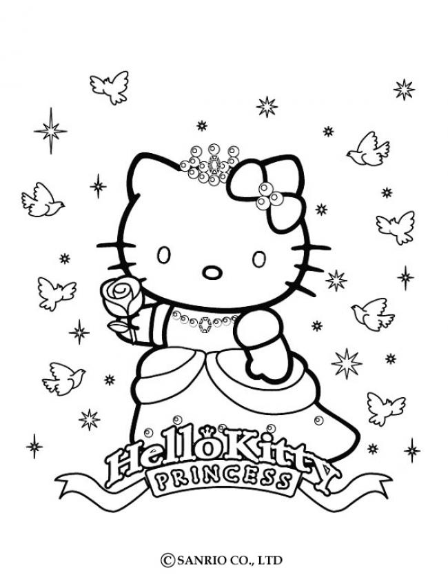 650x850 Hello Kitty Princess Coloring Page Free Download