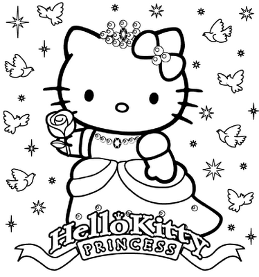 374x400 Hello Kitty Happy Birthday Princess Coloring Sheet Hello Kitty