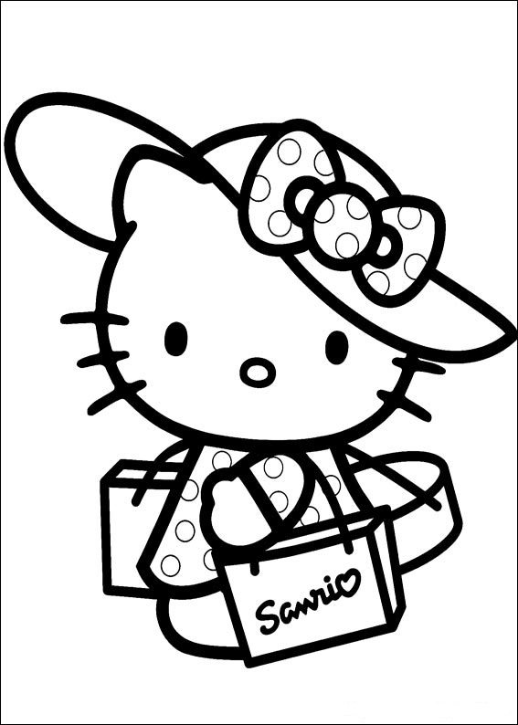 567x794 Hello Kitty Christmas Coloring Pages