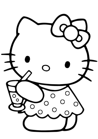 339x480 Hello Kitty Summer Coloring Page Hello Kitty