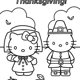 Hello Kitty Thanksgiving Coloring Pages