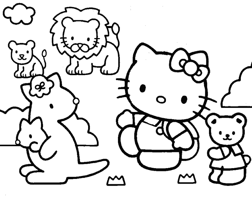 861x684 Hello Kitty Coloring Pages