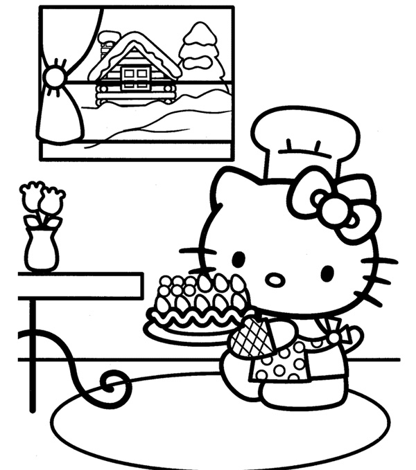 600x679 Top Hello Kitty Coloring Pages To Print Httpfreecoloring