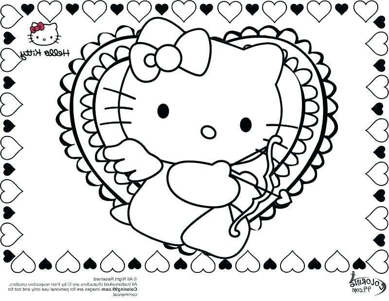 800x620 Valentines Color Page Cute Hello Kitty Happy Valentines Day