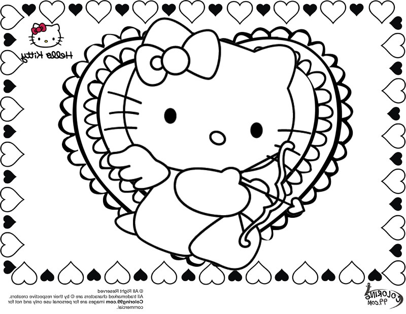 800x620 Hello Kitty Valentines Day Coloring Pages Quotes Wishes