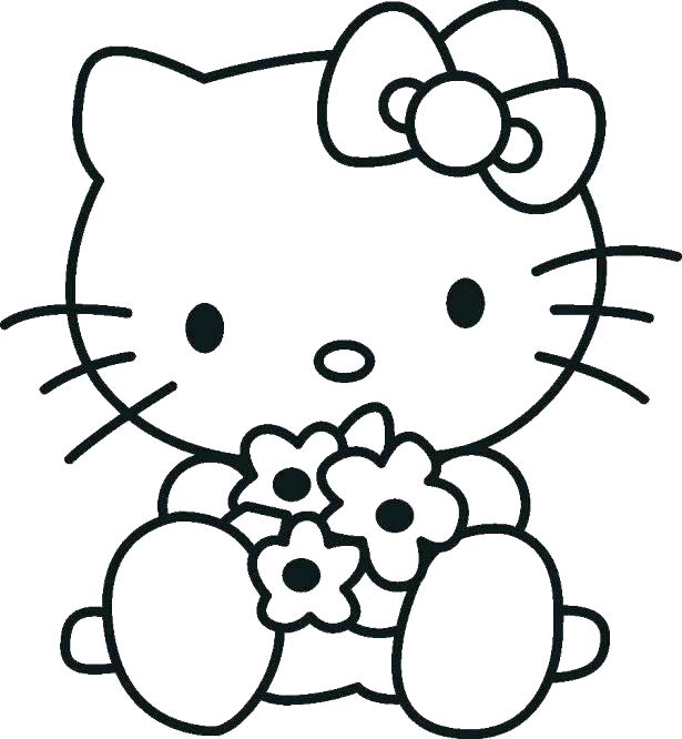 615x666 Free Printable Hello Kitty Valentines Day Coloring Pages