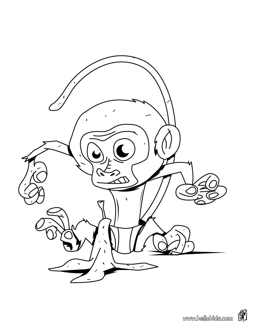 820x1060 Wonderful Looking Monkey Coloring Pages Hellokids Com