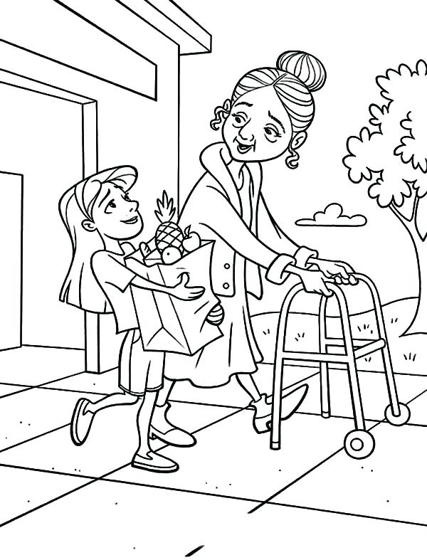 600x787 Person Coloring Pages Coloring Pictures Of People Helping Others