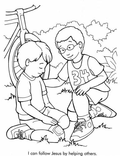 385x500 Coloring Pages Of Kids Helping Others Coloring