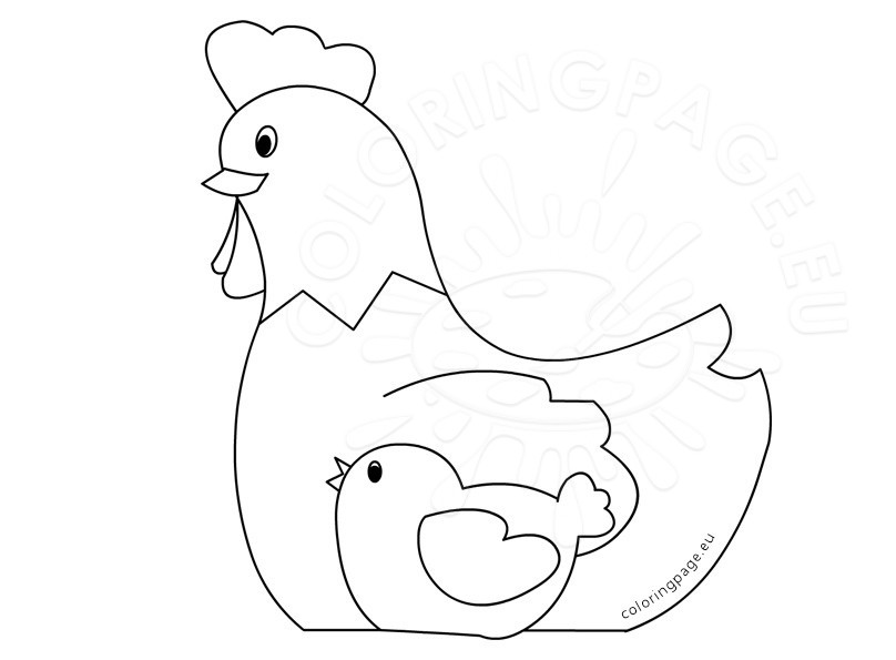 808x595 Easter Colouring Pages Hen And Chick Coloring Page