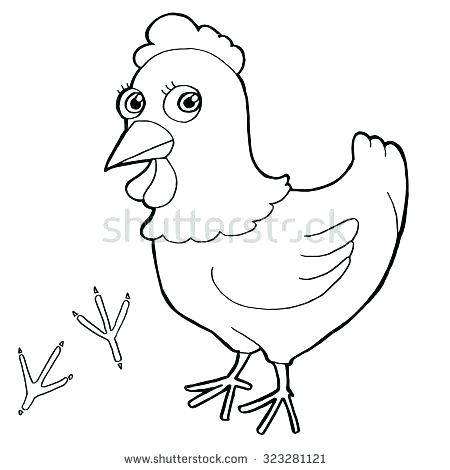 450x470 Hen Coloring Pages Hen Coloring Pages Hen With Paw Print Coloring