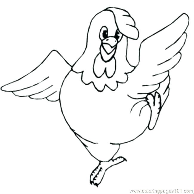 650x650 Free Printable Plump Chicken Coloring Page For Kids Clip Art