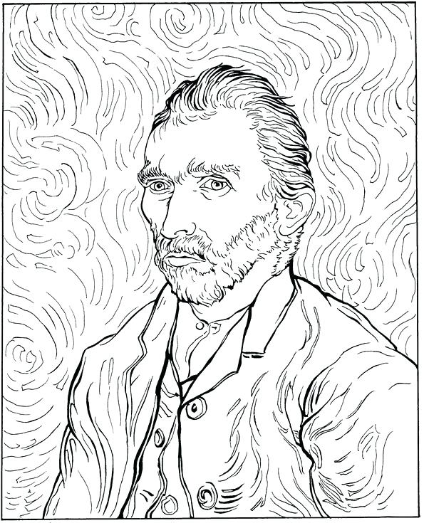 595x735 Starry Night Coloring Page