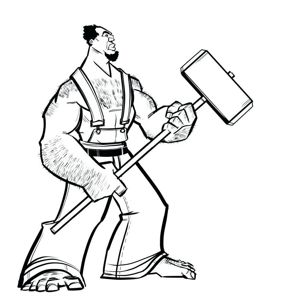 987x1000 John Henry Coloring Sheets