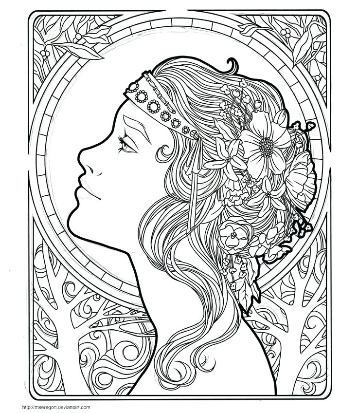 736x848 Art Nouveau Coloring Pages Printable Coloring Pages