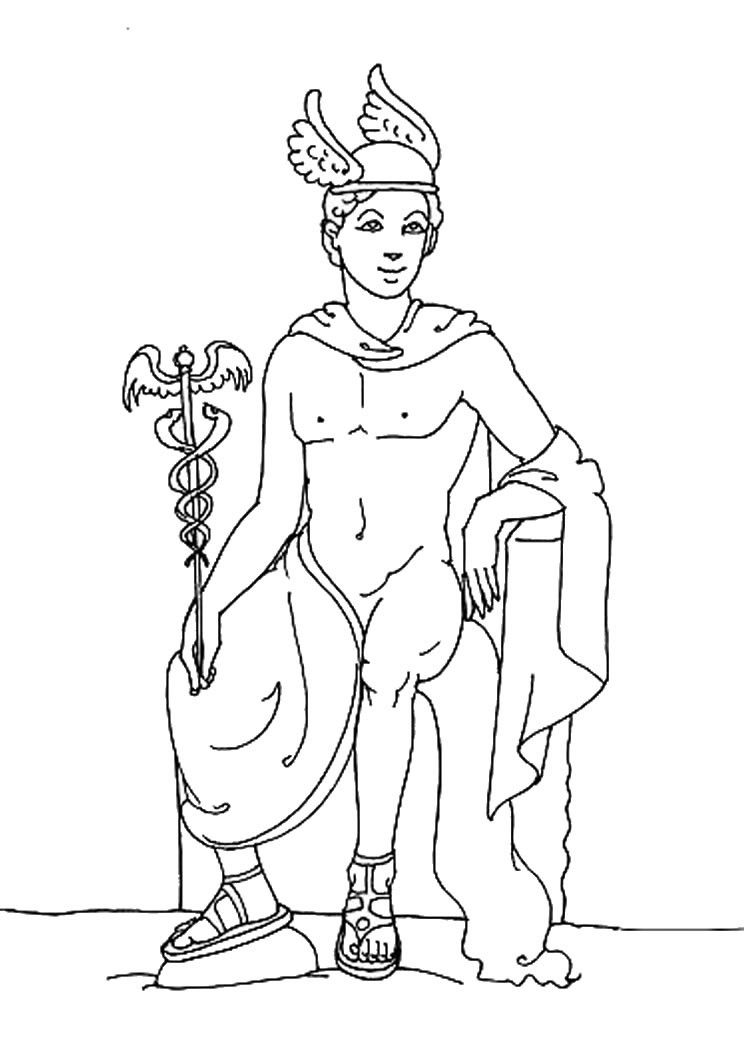 749x1060 Hermes Coloring Page