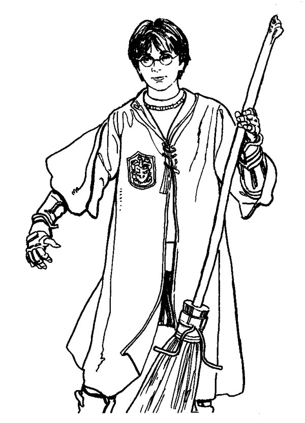 600x834 Harry Potter Quidditch Coloring Pages Player With Firebolt Page