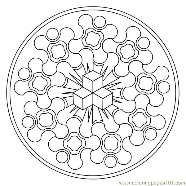 600x600 Small Hexagon Coloring Page