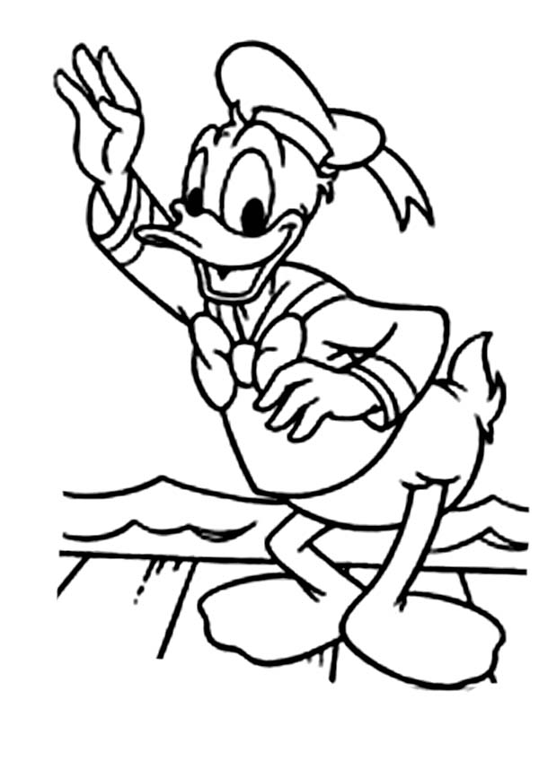 600x848 Say Hi To Donald Duck Coloring Pages